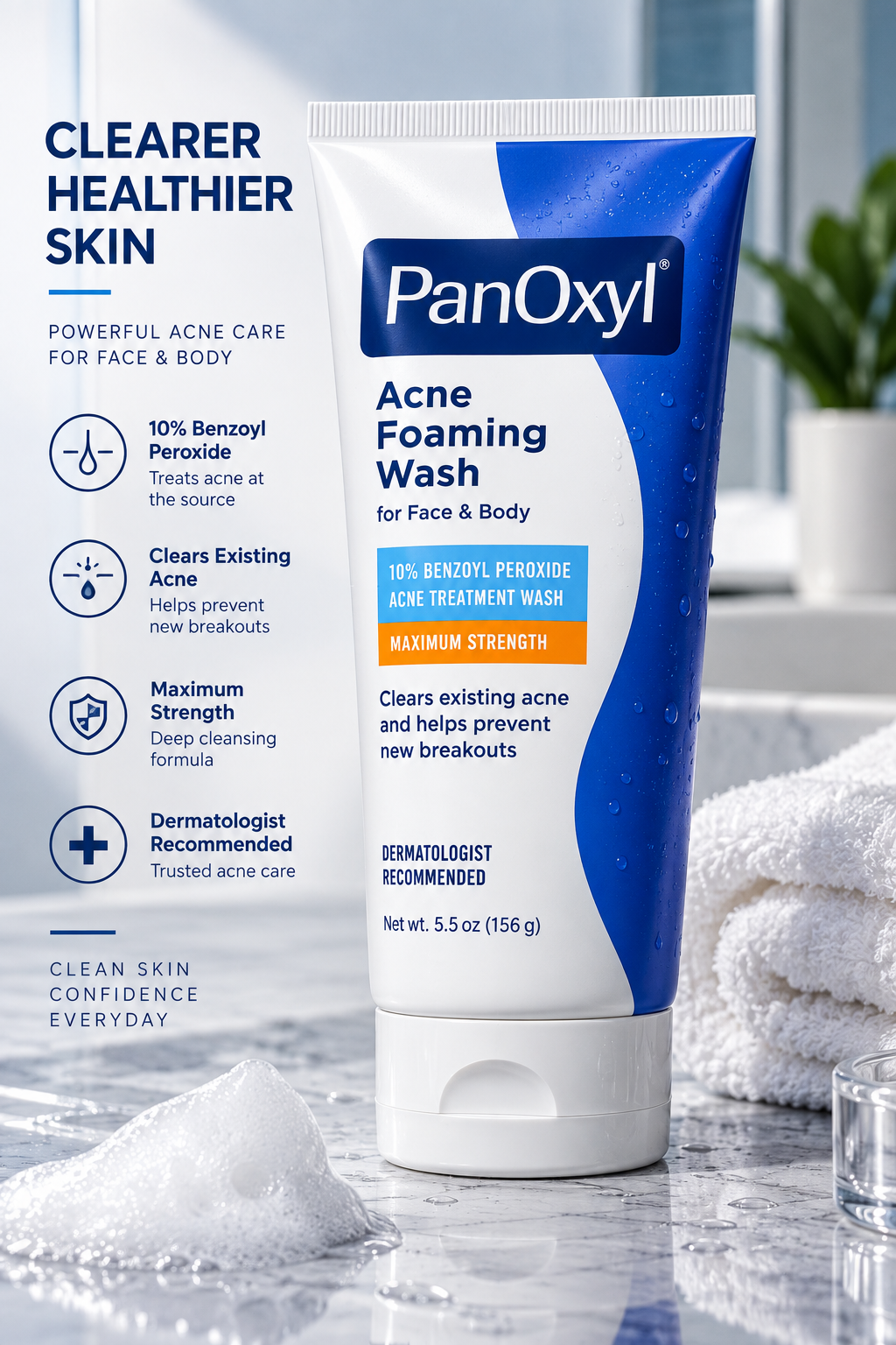 PanOxyl Acne Foaming Wash 10% Benzoyl Peroxide
